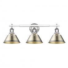  3306-BA3 CH-AB - Orwell 3-Light Vanity Light in Chrome with Aged Brass